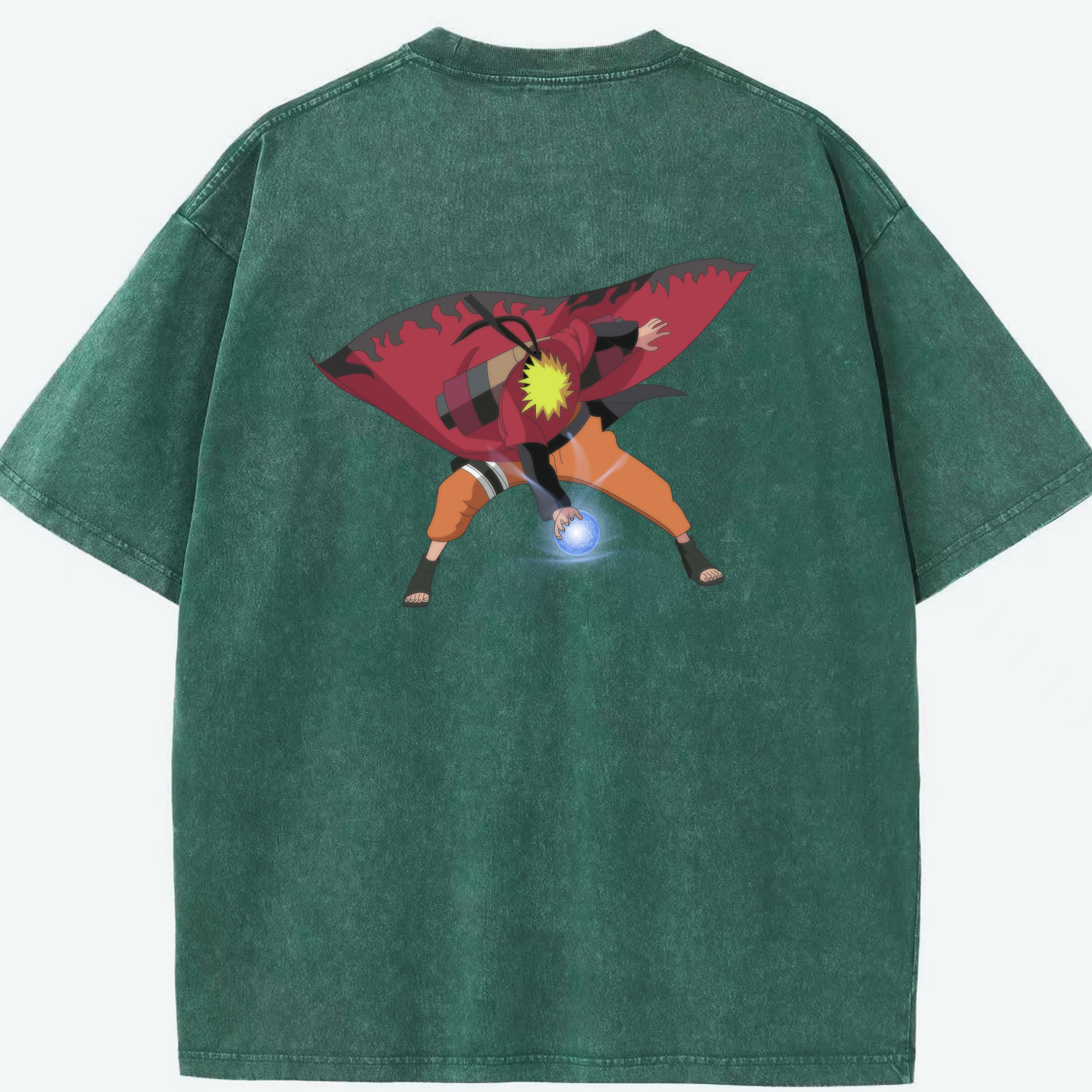 （画像用） NARUTO -ナルト- うずまき ナルト Uzumaki Naruto 綿100% ヴィンテージ風 半袖Tシャツ（背面プリント）